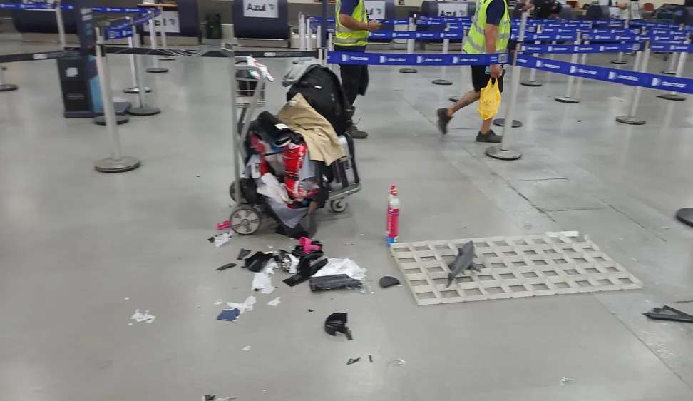 Mala explode no Aeroporto Internacional de São Paulo  Lorena Bueri
