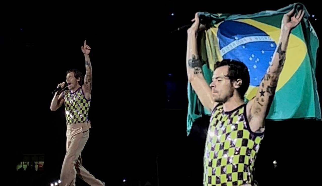 Cantor Harry Styles comemora três anos do álbum 'Fine Line' durante show em São Paulo
