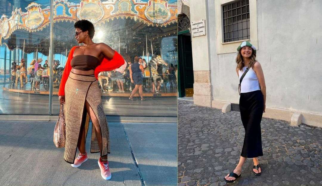 Ideias de looks com saia longa ou midi para usar no verão Lorena Bueri
