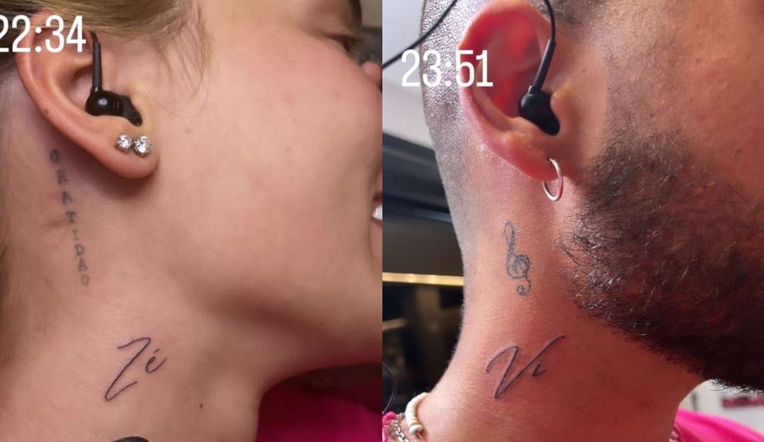 Após pagarem promessa, Virginia Fonseca e Zé Felipe fazem tatuagem com iniciais 