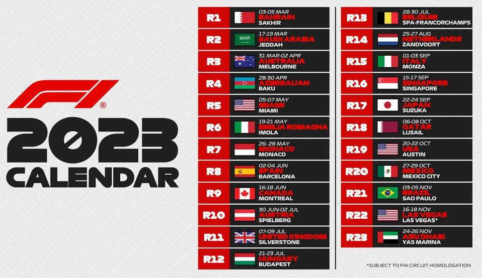 F1 confirma temporada 2023 com 23 corridas e sem GP da China Lorena Bueri