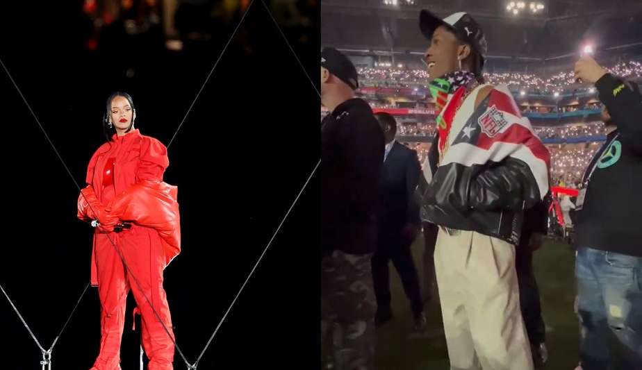 Confira a reação de A$AP Rocky vendo Rihanna no Super Bowl 