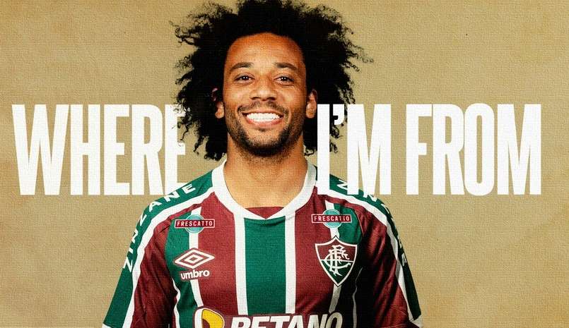 'Já pode chorar?'  Marcelo se emociona ao vestir a camisa do Fluminense Lorena Bueri