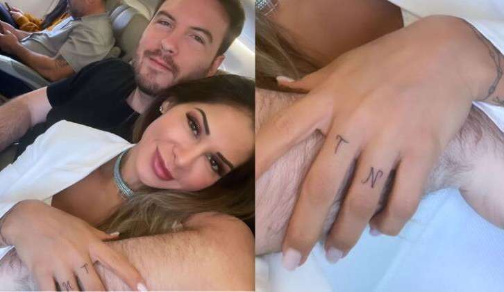 Após um mês de namoro, Maíra Cardi faz tatuagem com iniciais de Thiago Nigro Lorena Bueri