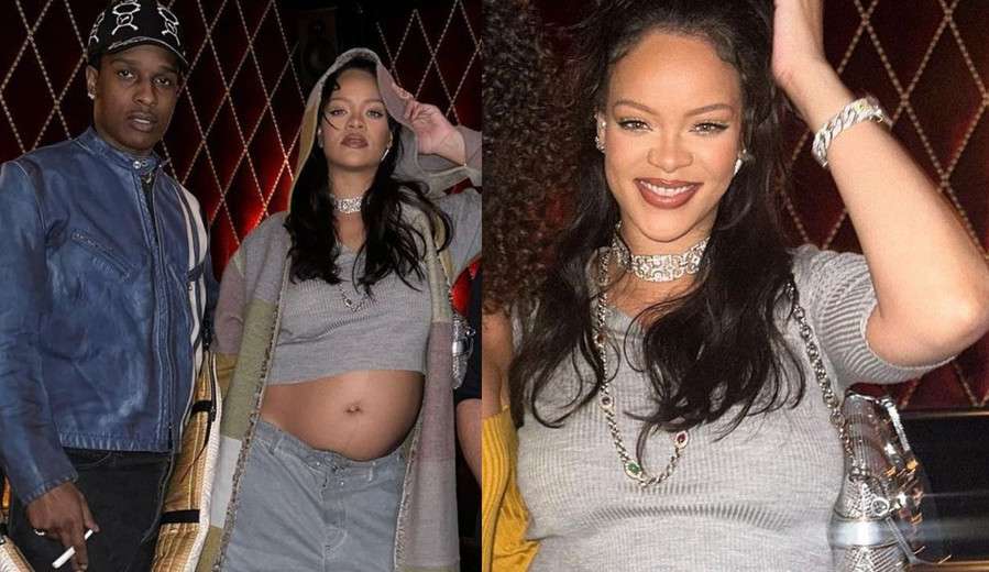 Rihanna exibe sua barriga de grávida curtindo em Paris