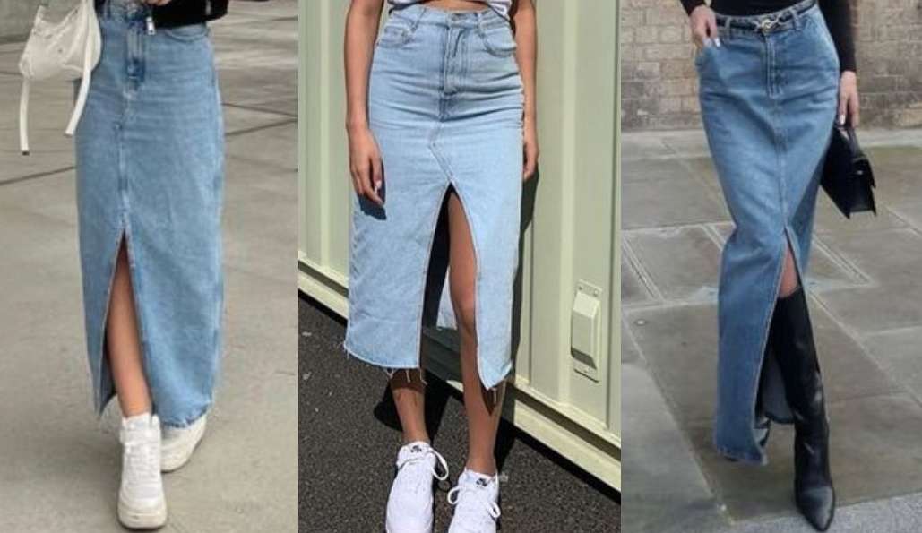 Tendência do momento: saia jeans longa ganha espaço no closet de fashionistas