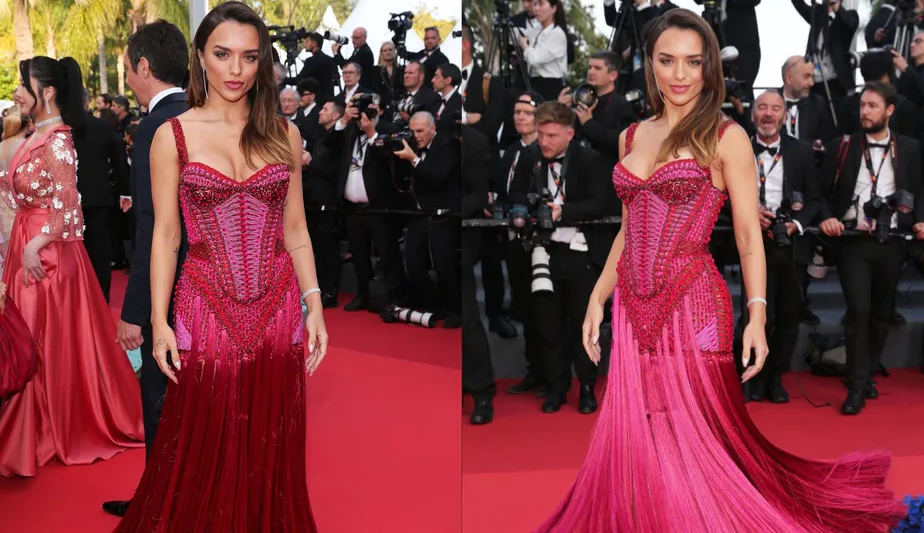 Rafa Kalimann surge com vestido de crochê luxuoso no Festival de Cannes