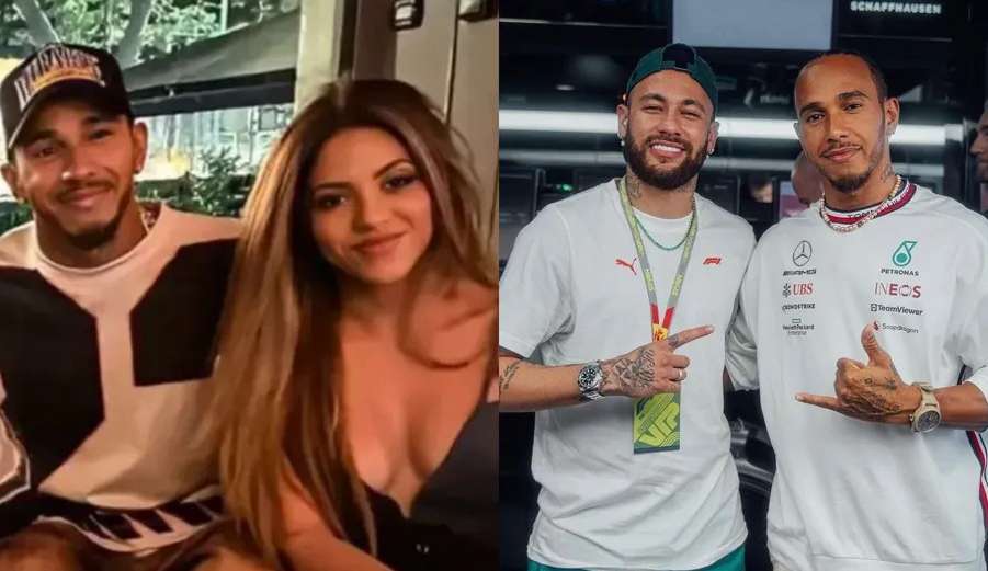 Neymar acompanha Hamilton e Shakira em balada em Barcelona   Lorena Bueri