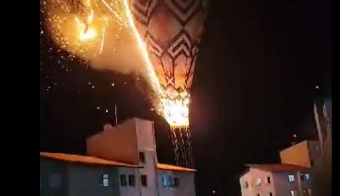 Balão clandestino pega fogo e atinge condomínio em SP  Lorena Bueri