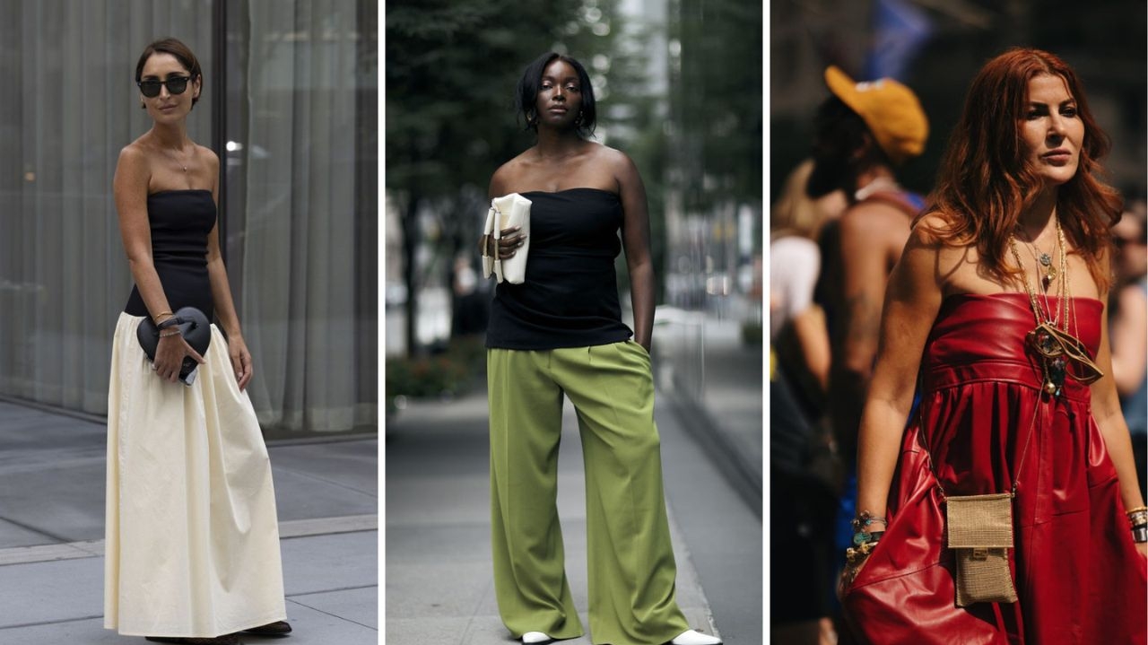 Volta das blusas sem alça marca semana de moda de Nova Iorque Lorena Bueri