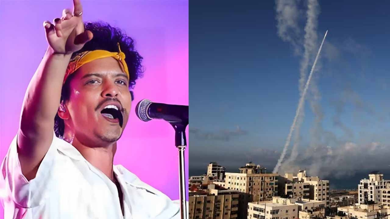 Bruno Mars cancela show e aguarda autorização para sair de Israel Lorena Bueri