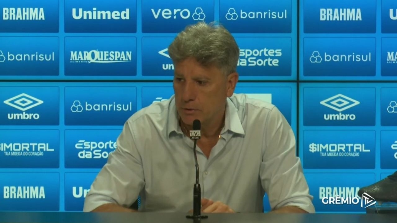 Renato fala com a imprensa após vitória do Grêmio e vaga na Libertadores Lorena Bueri