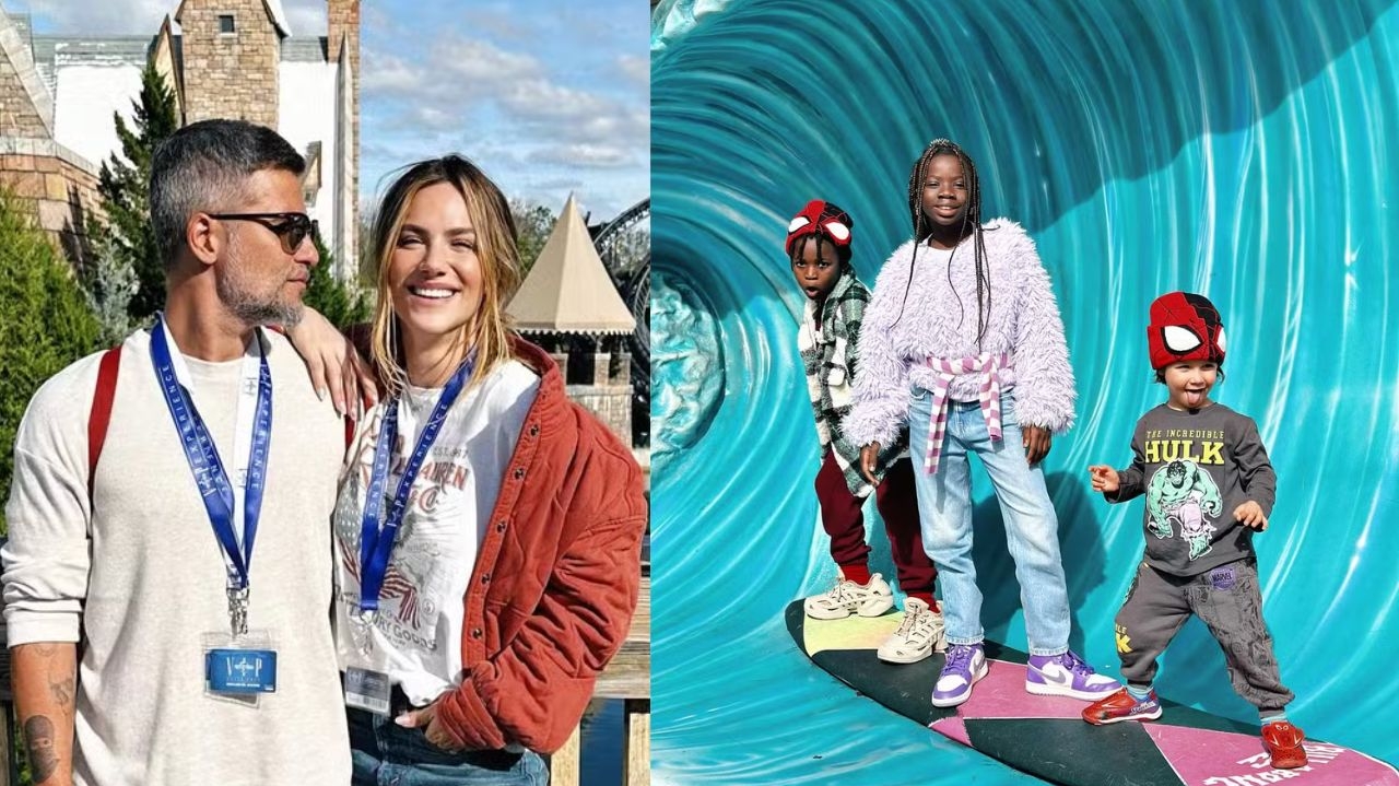 Bruno Gagliasso e Giovanna Ewbank fazem viagem em família e vão à Disney pela primeira vez Lorena Bueri