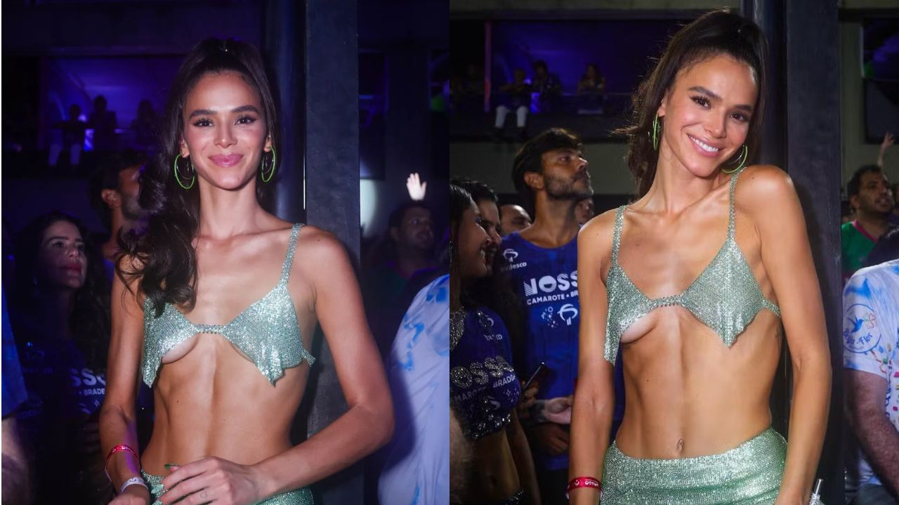 Quase topless: Bruna Marquezine arrasa com look sensual em camarote Lorena Bueri