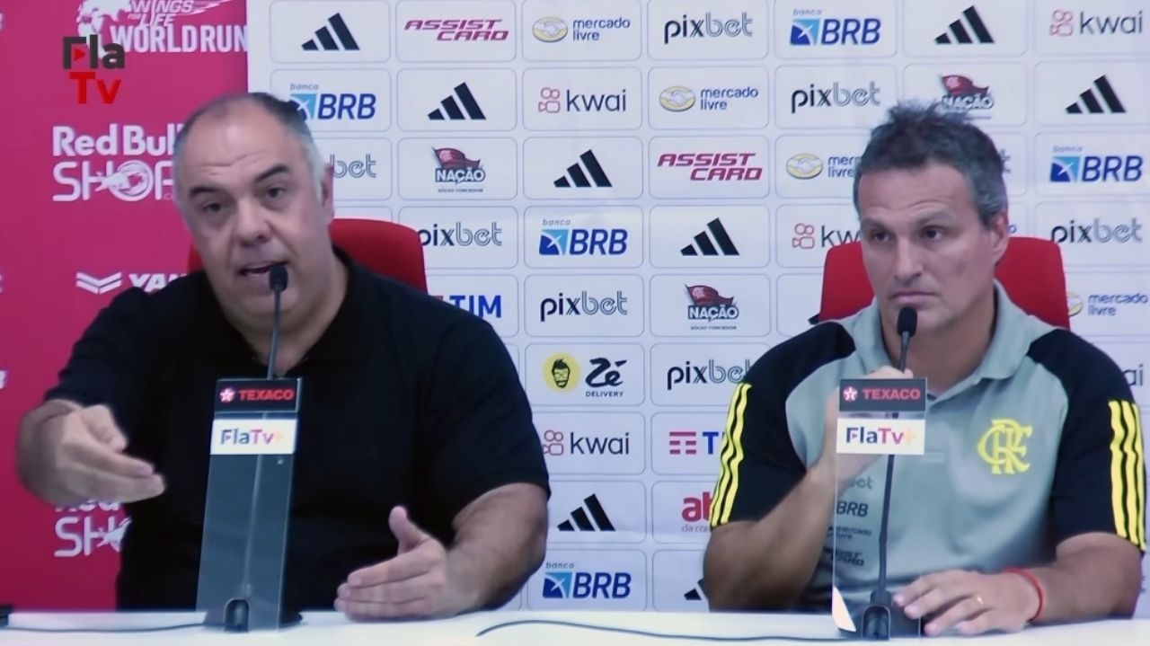 Diretoria do Flamengo concede entrevista coletiva e critica a arbitragem Lorena Bueri