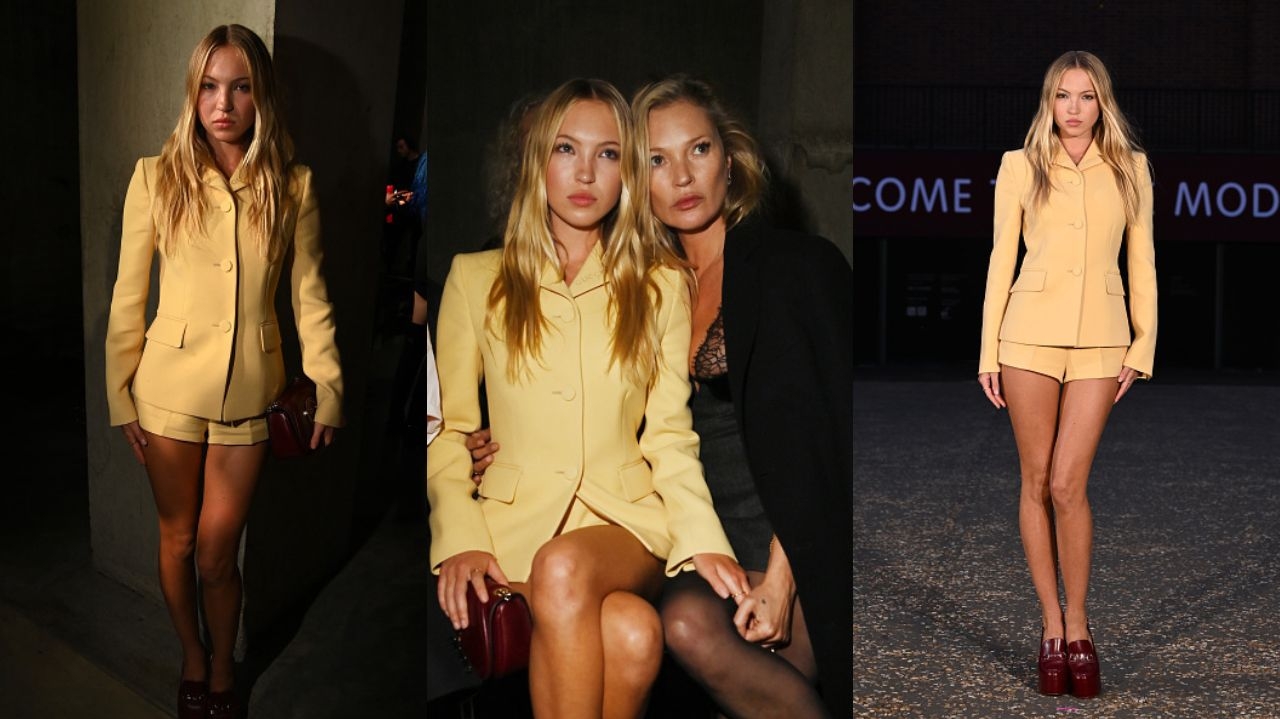 Lili Moss usa look semelhante ao de Kate Moss no desfile da Gucci  Lorena Bueri