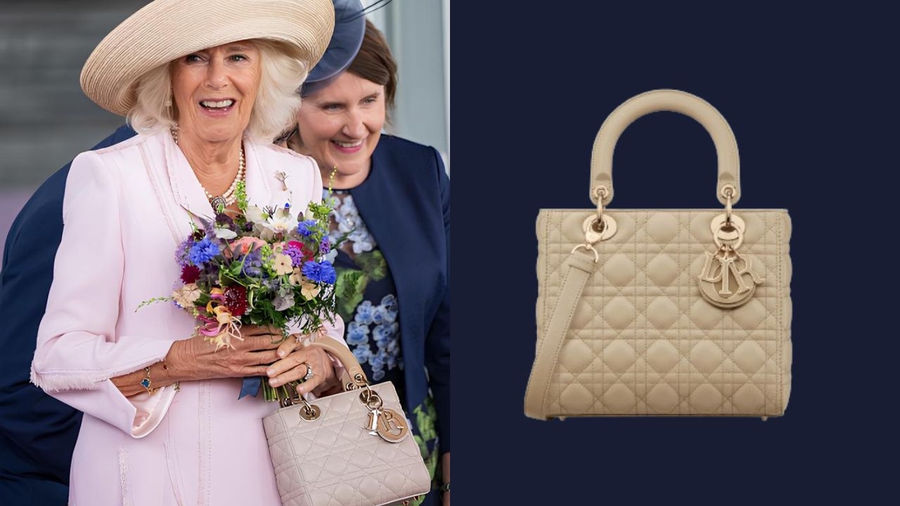 Rainha Camilla usa bolsa Lady Dior, peça favorita de Diana Lorena Bueri