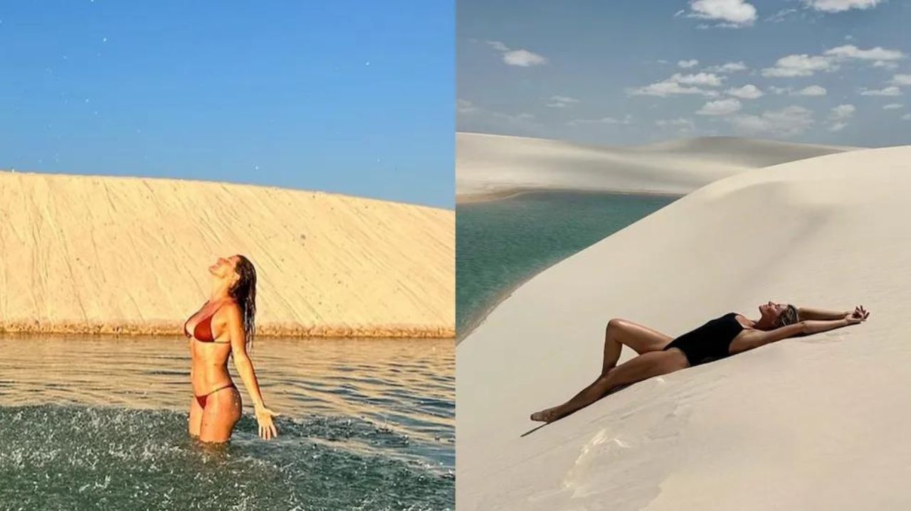 Gisele Bündchen visita Lençóis Maranhenses e compartilha álbum de fotos no Instagram Lorena Bueri