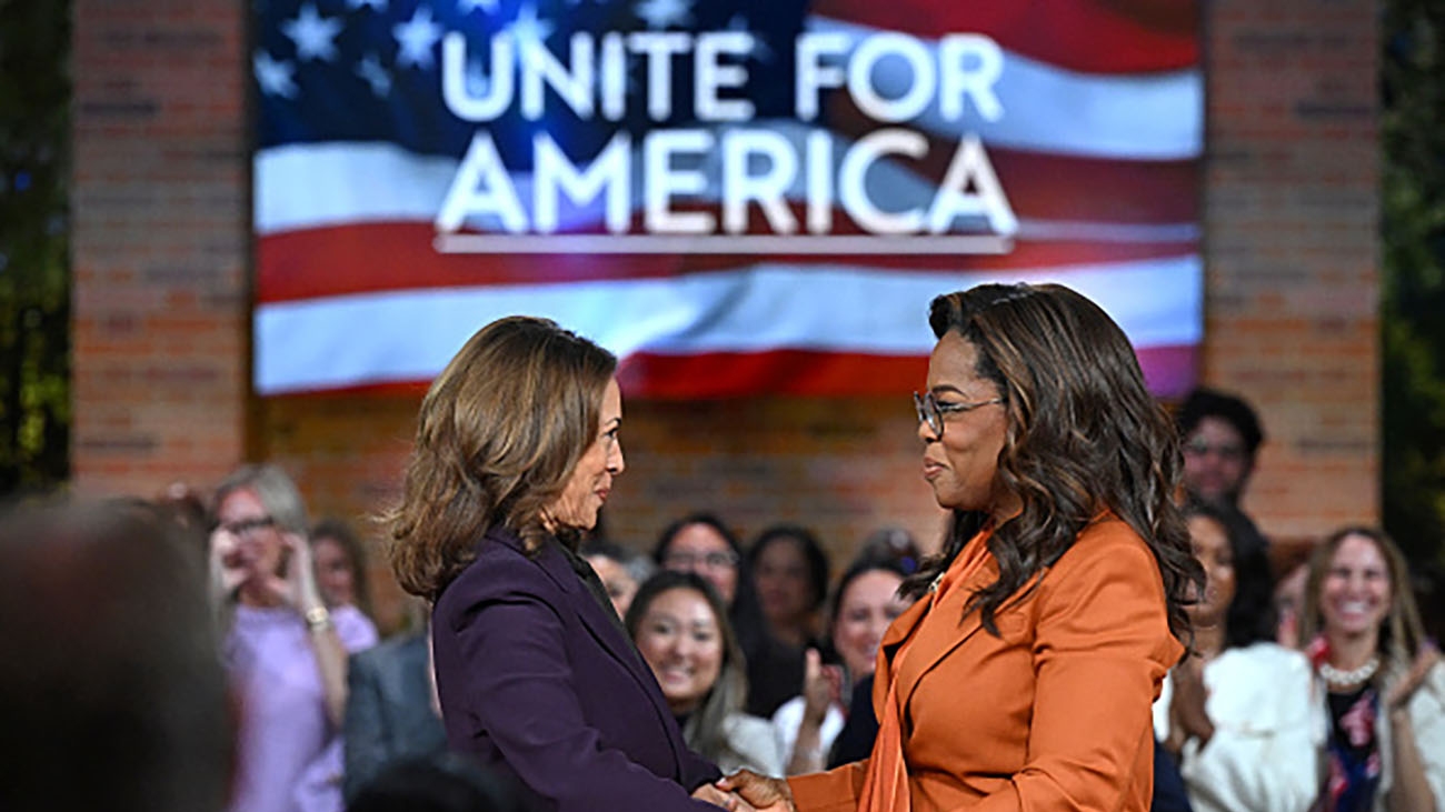 'Se invadir minha casa será baleada', diz Kamala Harris durante evento com Oprah Lorena Bueri