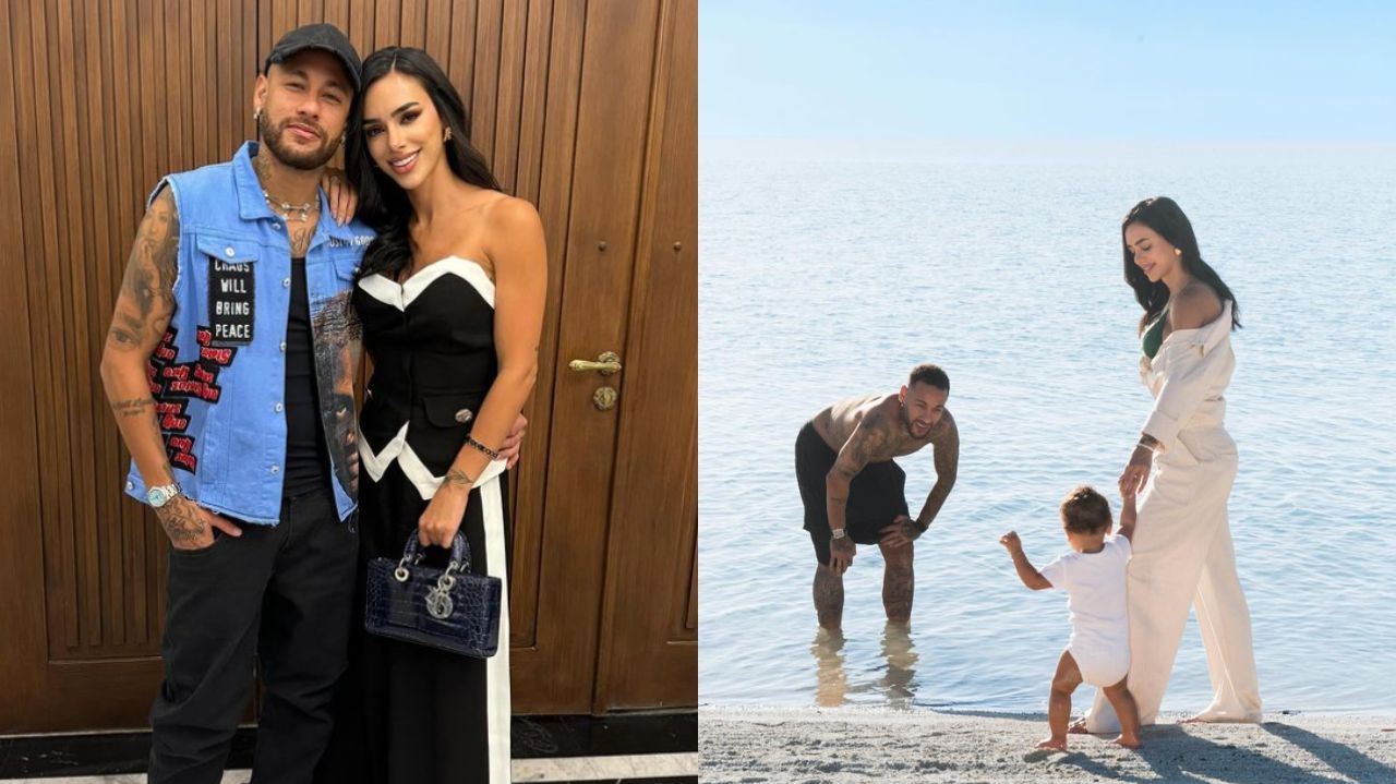 Neymar compartilha foto carinhosa ao lado de Bruna Biancardi e filha Mavie Lorena Bueri