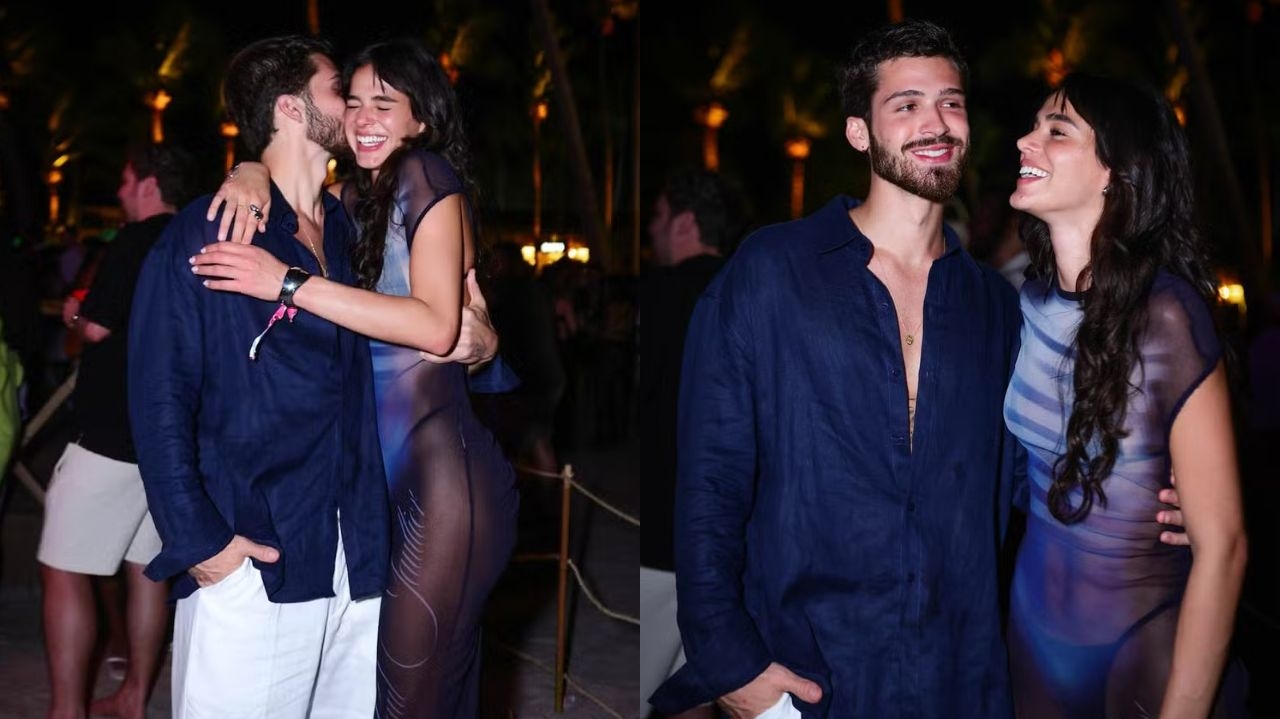 Bruna Marquezine e João Guilherme aproveitam show da Anitta aos beijos Lorena Bueri