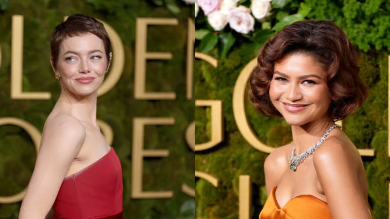 Zendaya e Emma Stone exibem novo visual no globo de ouro 2025  Lorena Bueri