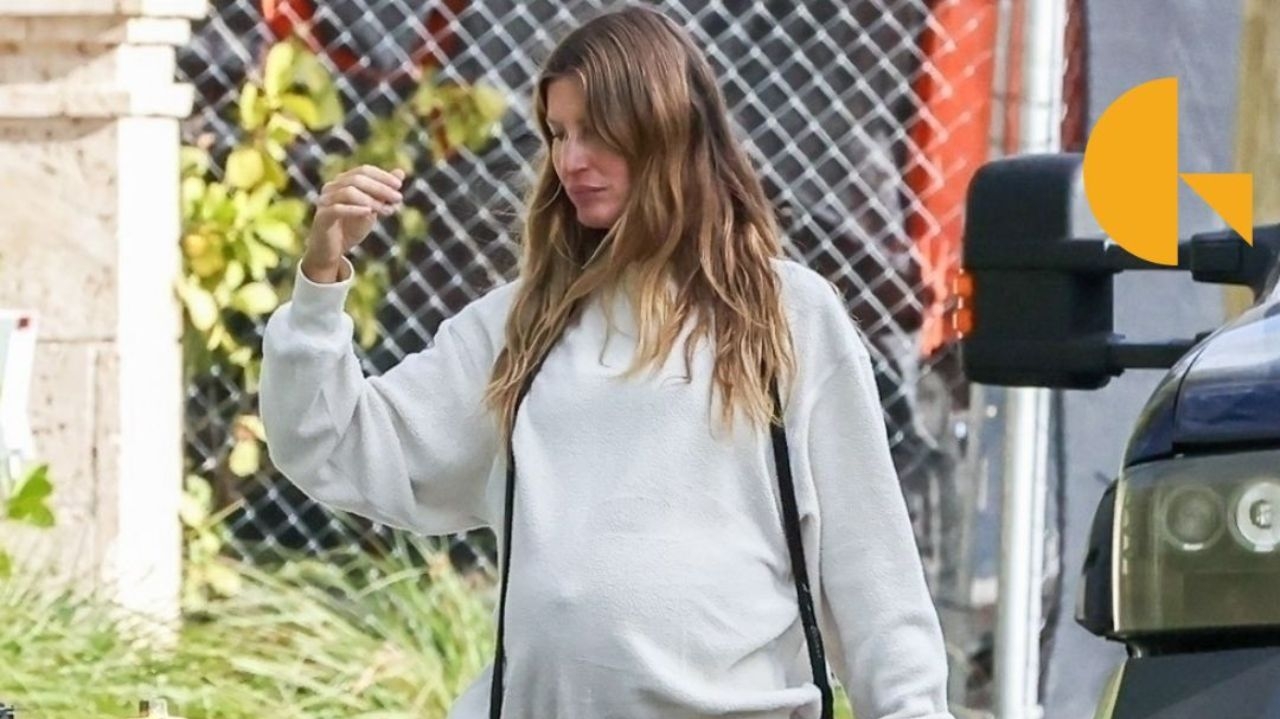 Gisele Bündchen mostra barriga de gravidez durante caminhada Lorena Bueri