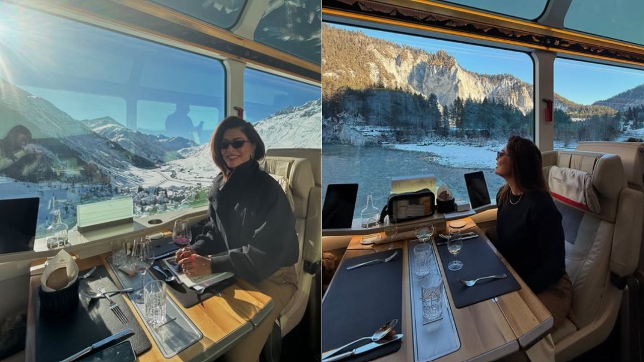 Juliana Paes passeia em trem luxuoso nos Alpes Suíços Lorena Bueri