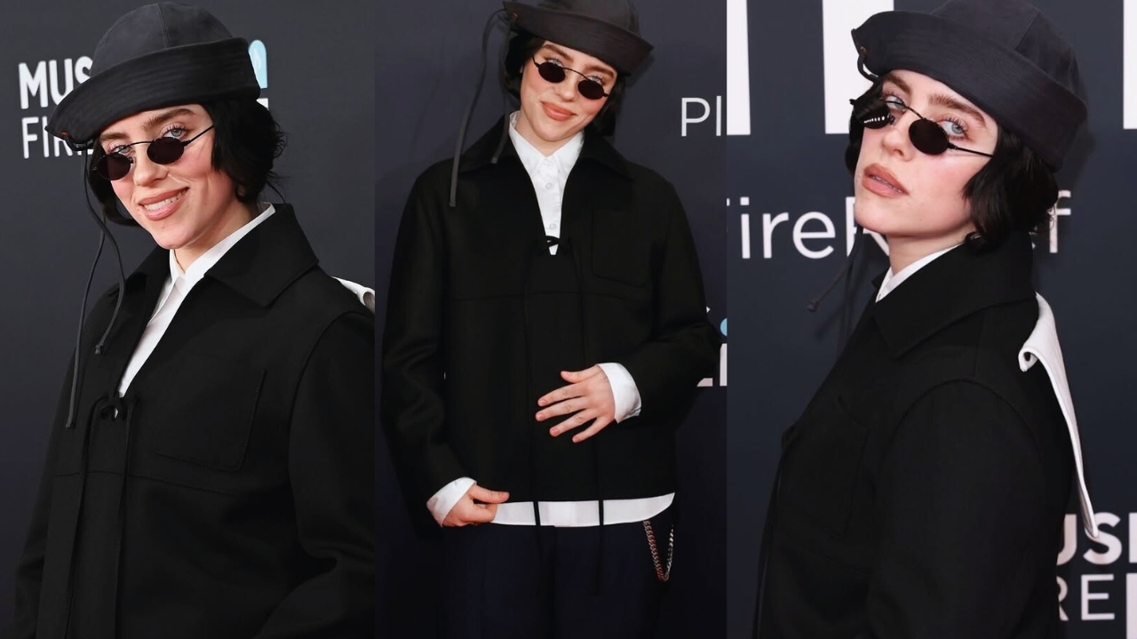 Billie Eilish aposta em icônico look da Prada para o tapete vermelho do Grammy 2025 Lorena Bueri