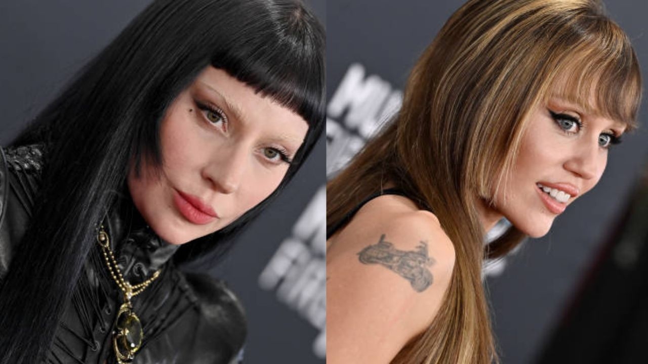 Lady Gaga e Miley Cyrus chamam atenção no tapete vermelho com corte Medusa Lorena Bueri