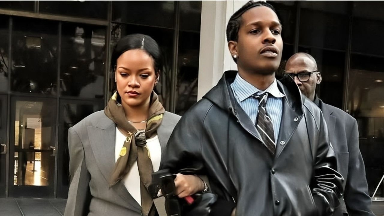 Rihanna e A$AP Rocky são fotografados saindo do tribunal de mãos dadas  Lorena Bueri