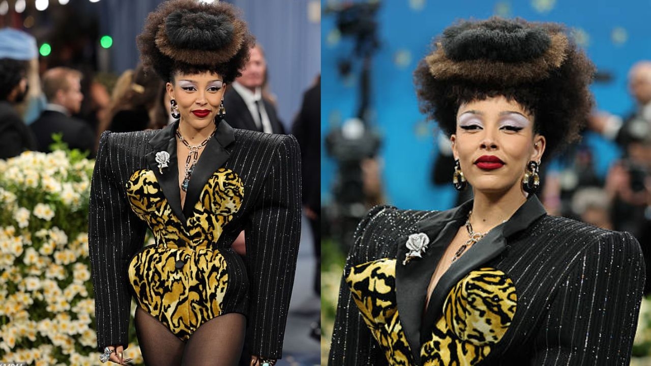 Met Gala 2025: Doja Cat ousa com ‘power suit’ inesperado e visual oitentista Lorena Bueri