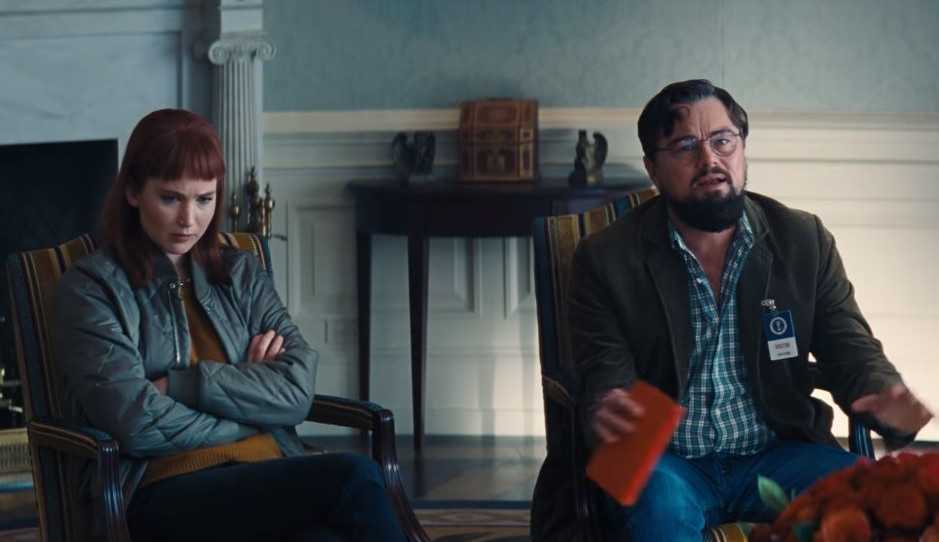 Leonardo Dicaprio e Jennifer Lawrence alertam sobre extinção em novo trailer de  Não Olhe Para Cima Lorena Bueri