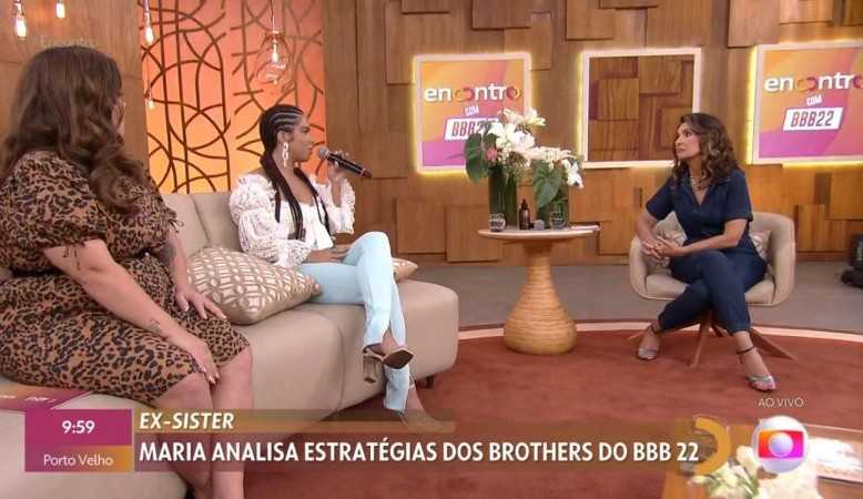 BBB22: Maria alfineta sister durante o programa Encontro