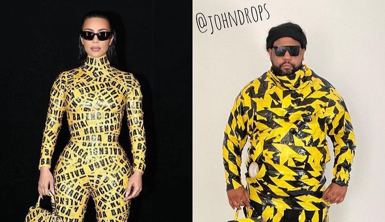 Kim Kardashian comenta a paródia de look feito por John Drops