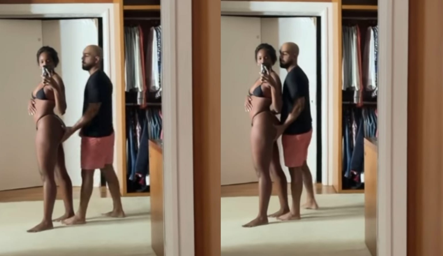 Iza recebe uma “mão boba” do marido ao aparecer de biquíni