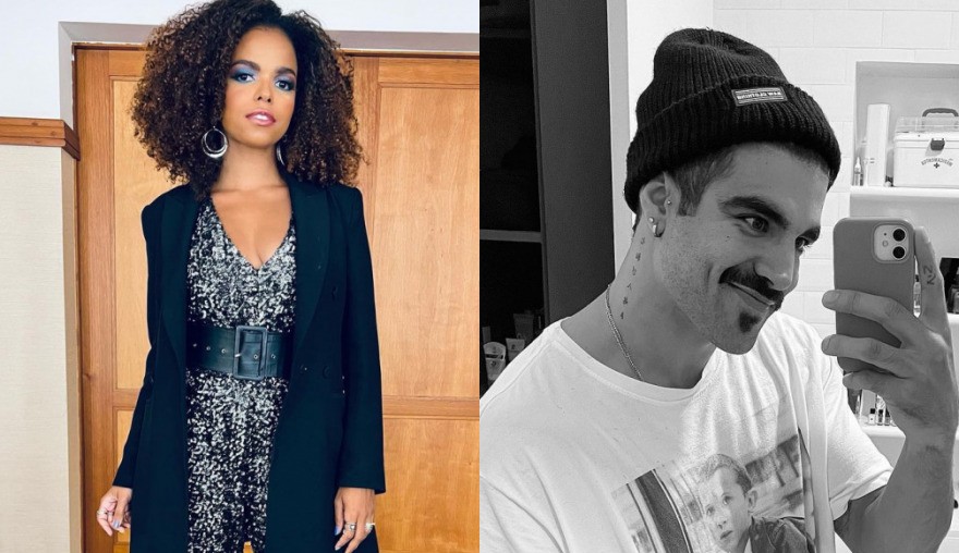 Caio Castro canta em karaokê ao lado de Jeniffer Nascimento