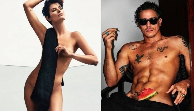 Isabeli Fontana e Rômulo Arantes posam para nova série do fotógrafo Mario Testino, ‘Toalha preta’