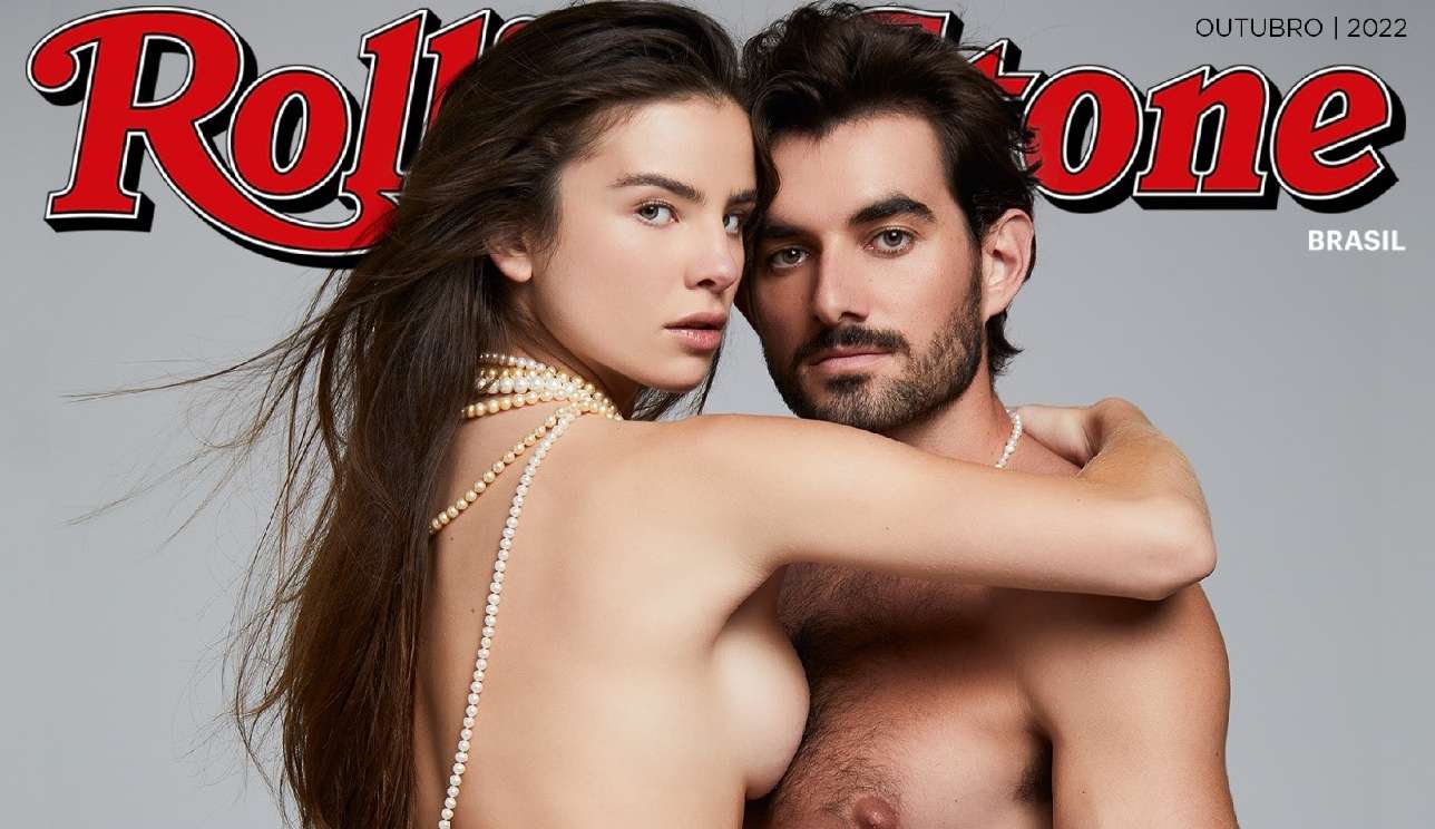 Giulia Be e o namorado John Conor Kennedy juntos na Capa Digital da Rolling Stone