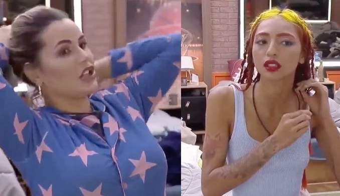 A fazenda 14: Ruivinha e Deolane discutem durante a formação da Roça
