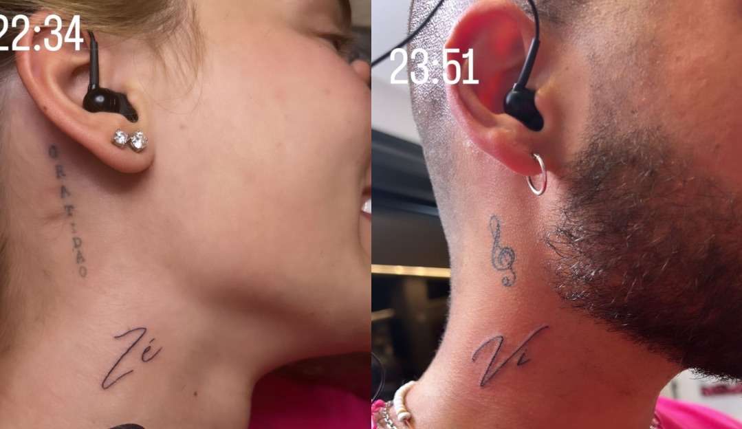 Após pagarem promessa, Virginia Fonseca e Zé Felipe fazem tatuagem com iniciais