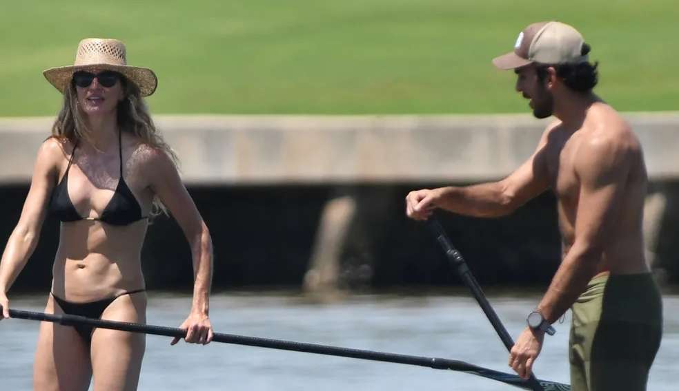 Gisele Bündchen é flagrada fazendo stand up com Joaquim Valente