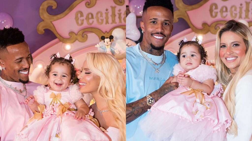 Éder Militão compartilha fotos ao lado da ex Karoline e da atual namorada Cássia