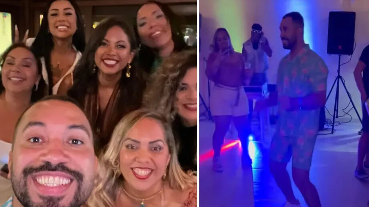 Gil do Vigor comemora aniversário em mansão com antigos amigos