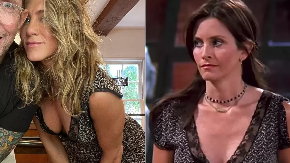 Jennifer Aniston posta foto com vestido usado em Friends