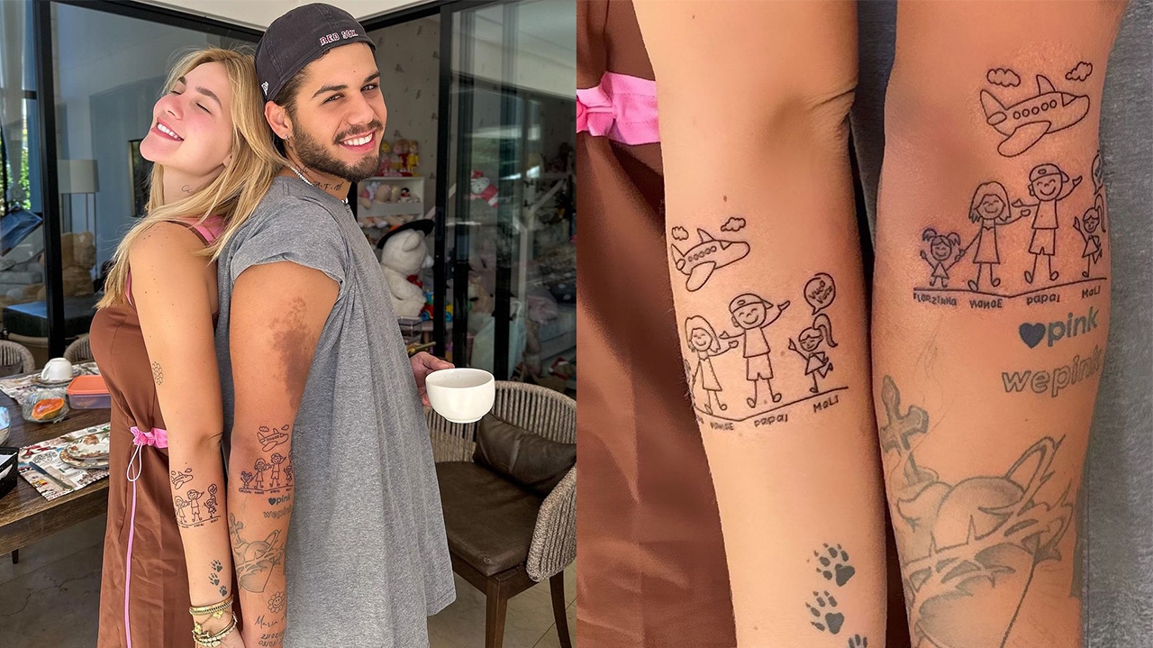 Zé Felipe faz tatuagem em homenagem à família
