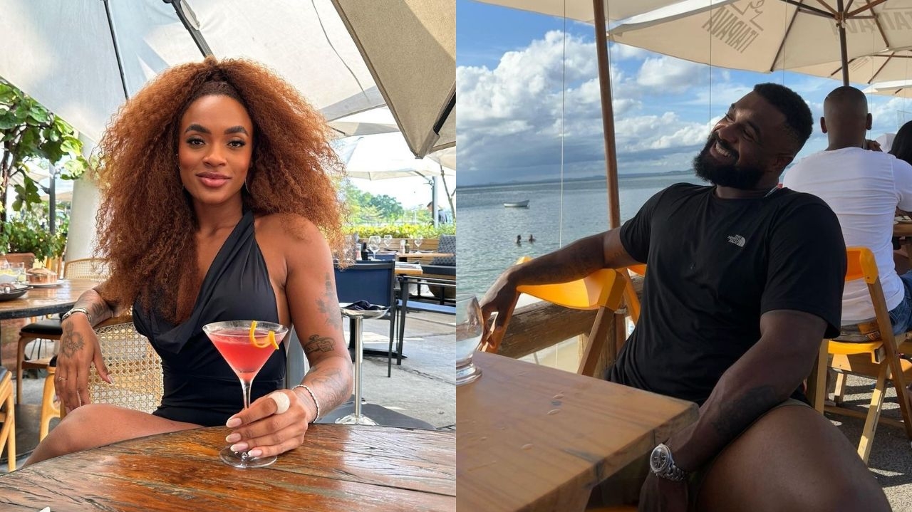 Patrícia Ramos e Baco Exu do Blues são flagrados em clima romântico em restaurante