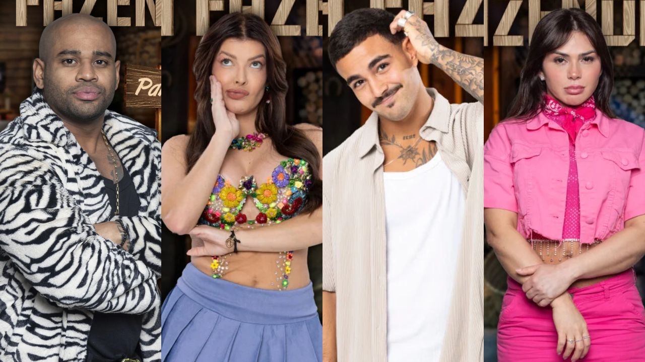 A Fazenda 15: Cezar Black, Jaqueline, Yuri e Nadja formam a nova roça