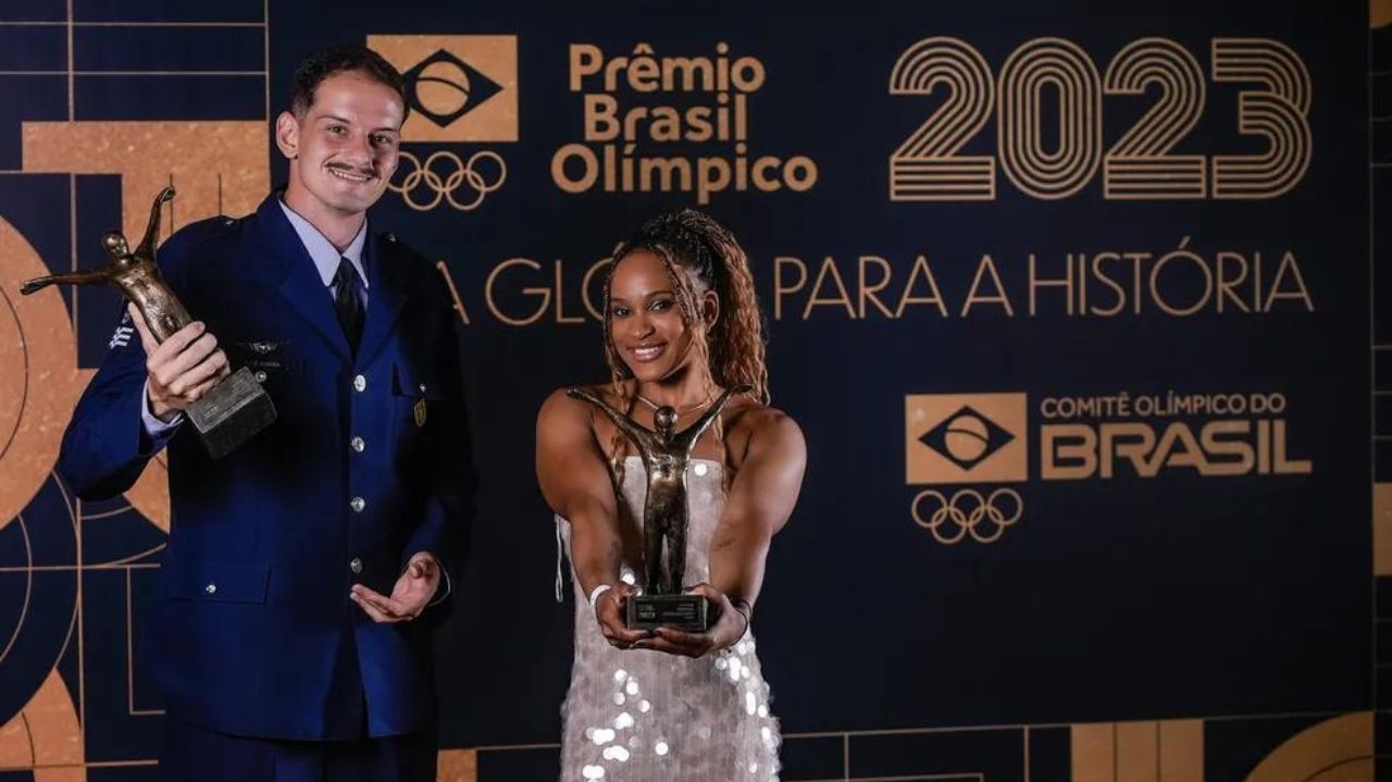 Rebeca Andrade e Marcus D’Almeida vencem o “Troféu Rei Pelé” no Prêmio Brasil Olímpico