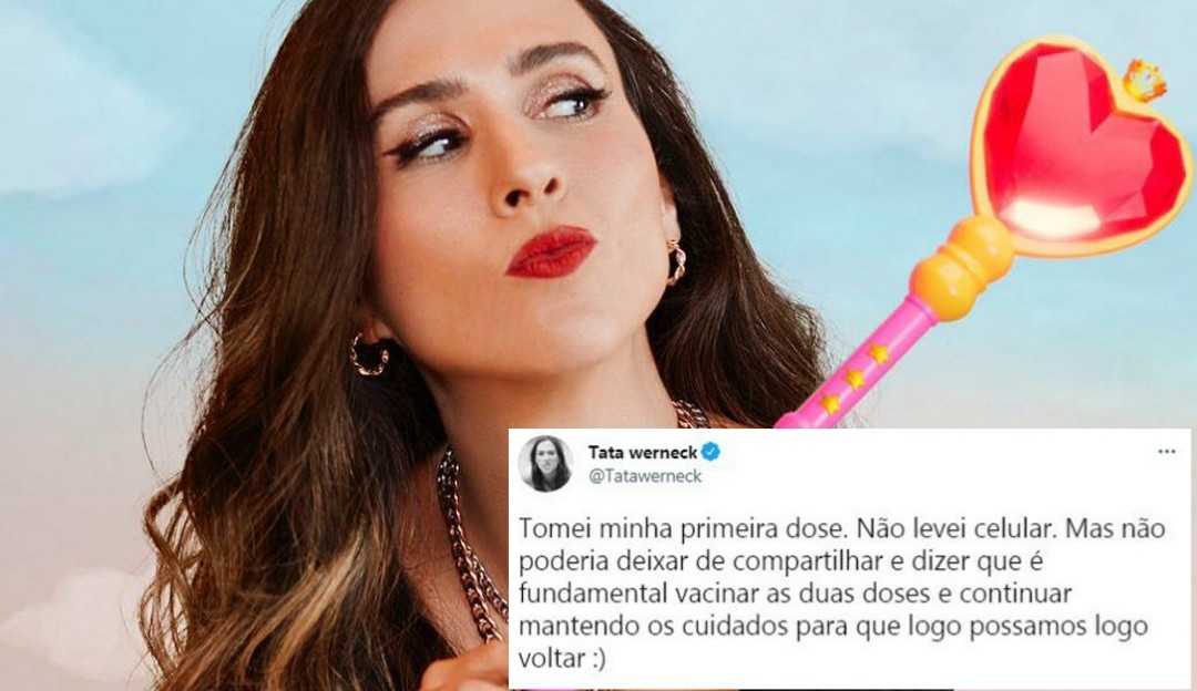 Tatá Werneck se vacina contra covid-19: “/Fundamental tomar as duas doses”/